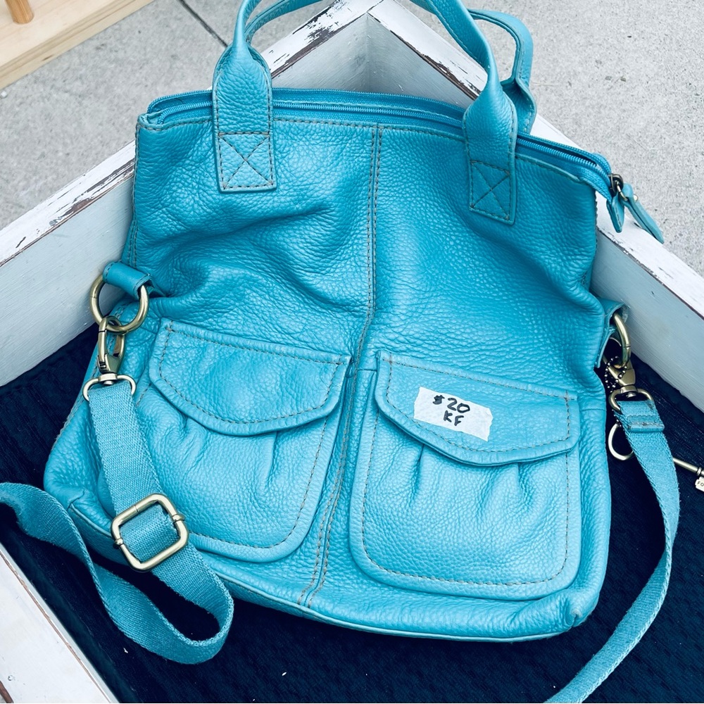 Turquoise Fossil purse